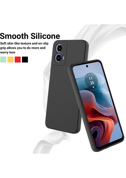 Motorola Moto G45 5g Kılıf Sıvı Silikon Çizilmez Telefon Kılıfı El Kayışı Ile-Siyah (Yurt Dışından) modelleri