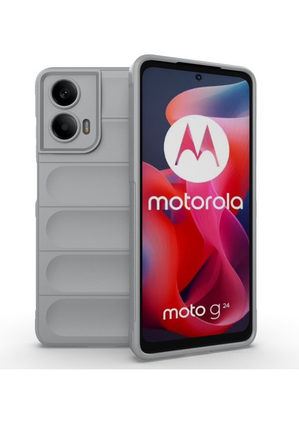 Motorola Moto G24 4G/E14 4g Kılıf Düşmeye Karşı Yumuşak Tpu Sağlam Telefon Arka Kapağı-Açık Gri (Yurt Dışından)