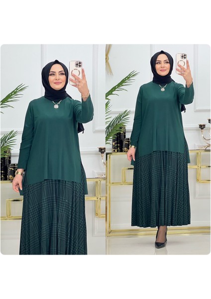 Kaz Ayağı Desenli Etekli Takım fiyatları