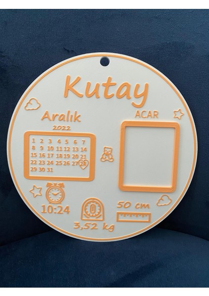 Kişiye Özel Yenidoğan Bebek Doğum Panosu | Isimli, Fotoğraflı, Tarihli Estetik Duvar Süsü fırsatları
