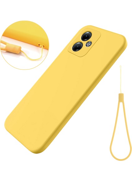 Motorola Moto G14 4g Kılıf Darbeye Dayanıklı Sıvı Silikon Cep Telefonu Kabuk Kapağı-Sarı (Yurt Dışından)