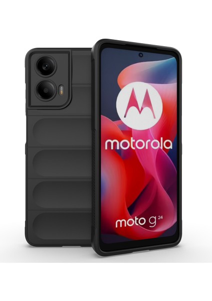 Motorola Moto G24 4G/E14 4g Kılıf Düşmeye Karşı Yumuşak Tpu Sağlam Telefon Arka Kapağı-Siyah (Yurt Dışından)