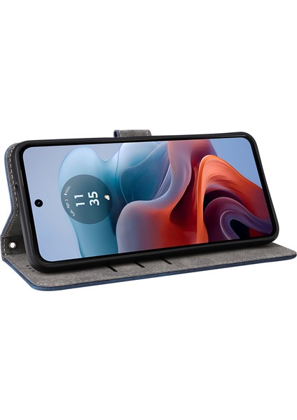 Motorola Moto G45 5G/G34 5g Manyetik Telefon Kılıfı Rfıd Engelleme Deri Kılıf-Mavi (Yurt Dışından) fırsatları