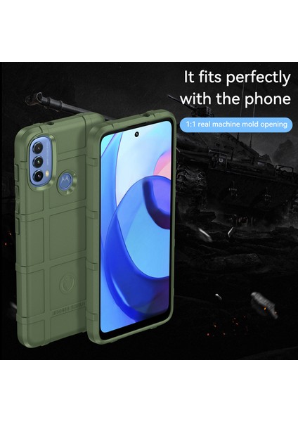 Motorola Moto E20/E30/E40-YEŞIL Için Sağlam Kare Izgara Tasarım Kalınlaştırılmış Tpu Yastık Darbeye Dayanıklı Telefon Kılıfı (Yurt Dışından) fiyatları