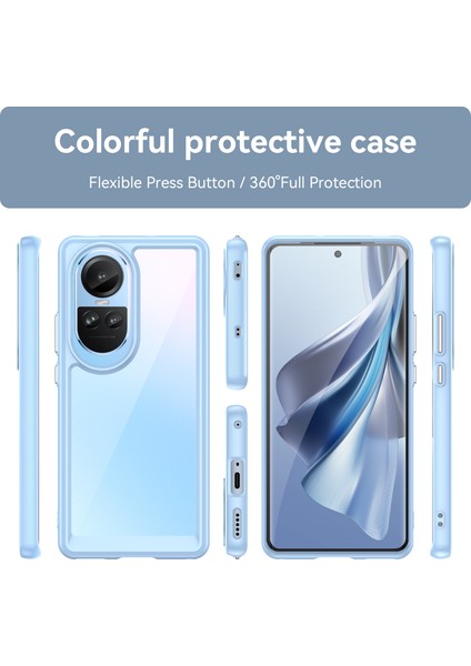 Oppo RENO10 Pro 5G(GLOBAL)/RENO10 5g(Global)Tpu+Akrilik Hibrit Kılıf Düşmeye Dayanıklı Cep Telefonu Arka Koruyucu Kapak-Mavi (Yurt Dışından) fiyatları