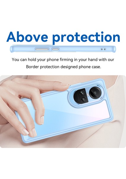 Oppo RENO10 Pro 5G(GLOBAL)/RENO10 5g(Global)Tpu+Akrilik Hibrit Kılıf Düşmeye Dayanıklı Cep Telefonu Arka Koruyucu Kapak-Mavi (Yurt Dışından) fırsatları