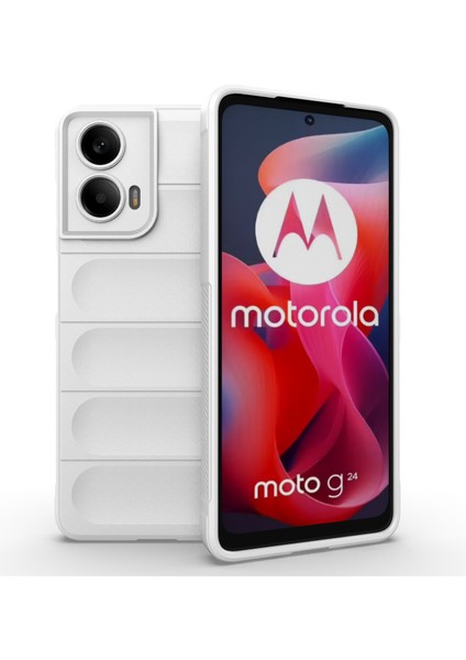 Motorola Moto G24 4G/E14 4g Kılıf Düşmeye Karşı Yumuşak Tpu Sağlam Telefon Arka Kapağı-Beyaz (Yurt Dışından)