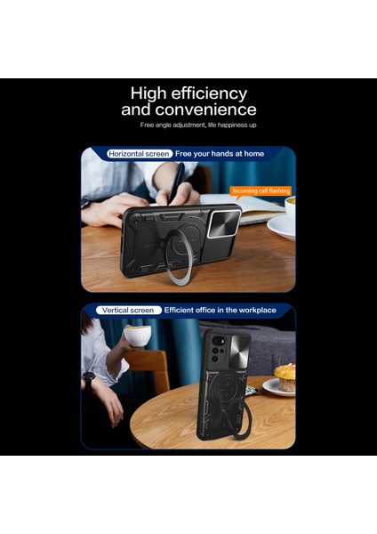 Motorola Moto G22/E32 4g Pc+Tpu Kapaklı Kayar Kamera Kapak Halkası Kickstand Telefon Arka Koruyucu Kılıf-Mor (Yurt Dışından) indirimleri