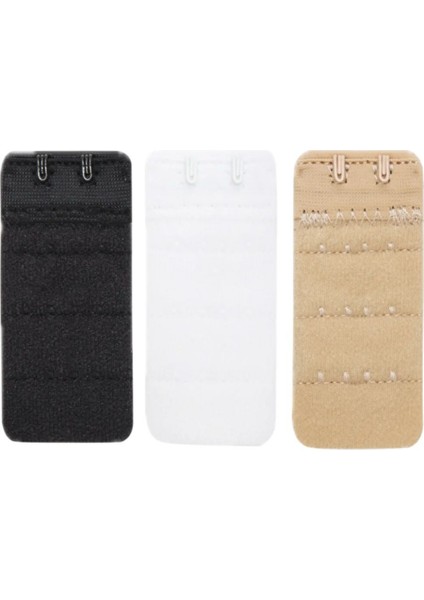 Kadın Sütyen Uzatma Agrafı 2 Kancalı Kopça Beyaz Siyah Ten 3'lü Paket fiyatları