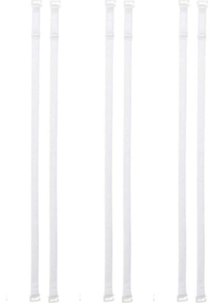 Kadın Beyaz Sütyen Askısı 3'lü Paket Ayarlanabilir Kaymaz