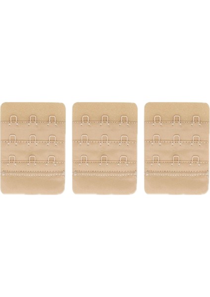 Kadın Sütyen Uzatma Agrafı 3 Kancalı Kopça Ten Rengi 3'lü Set Sütyen Genişletici