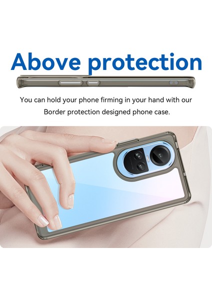 Oppo RENO10 Pro 5G(GLOBAL)/RENO10 5g(Global)Tpu+Akrilik Hibrit Kılıf Düşmeye Dayanıklı Cep Telefonu Arka Koruyucu Kapak-Şeffaf Gri (Yurt Dışından) fırsatları