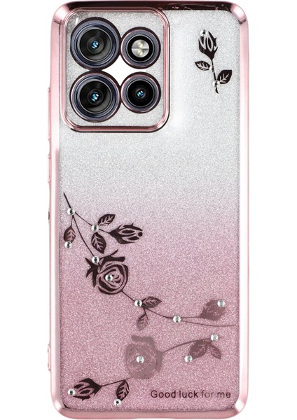Kadem Motorola Edge 50 Neo 5g/moto S50 5g/thinkphone 25 5g Kılıf Çiçek Tpu Esnek Degrade Telefon Kılıfı-Gül Altını (Yurt Dışından)