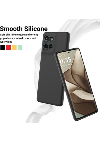 Motorola Moto G Play (2025) 4g Sıvı Silikon Kılıf Telefon Arka Kapağı El Kayışı Ile-Siyah (Yurt Dışından) modelleri