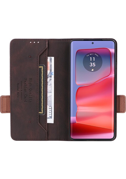 Motorola Edge 50 Pro 5g Kılıf Deri Cüzdan Telefon Kılıfı Donanım Dekor-Kahve (Yurt Dışından) fiyatları