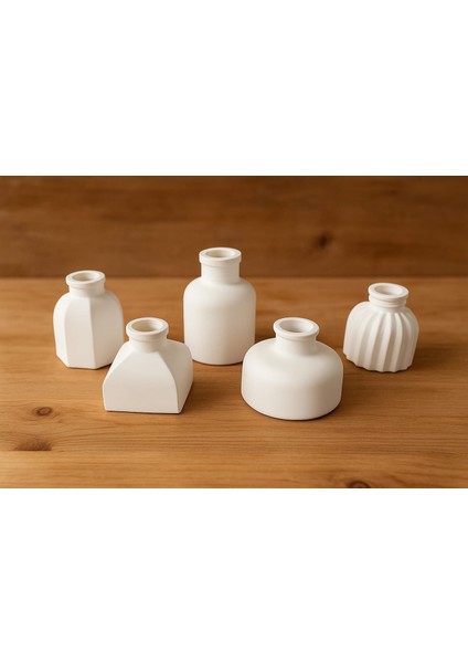 5’li Minimalist Vazo & Tütsülük Seti – Çok Amaçlı Dekoratif Obje