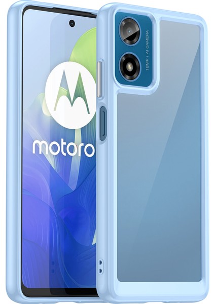 Motorola Moto E14 4G/G04 4G/G04S 4G/G24 4g Kılıf Tpu+Akrilik Düşmeye Dayanıklı Telefon Arka Kapağı-Mavi (Yurt Dışından)
