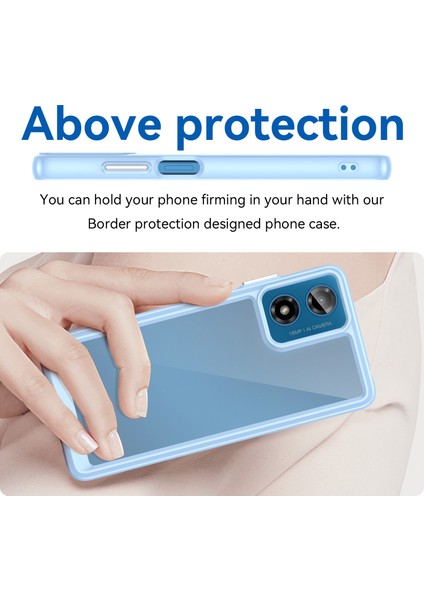 Motorola Moto E14 4G/G04 4G/G04S 4G/G24 4g Kılıf Tpu+Akrilik Düşmeye Dayanıklı Telefon Arka Kapağı-Mavi (Yurt Dışından) fırsatları