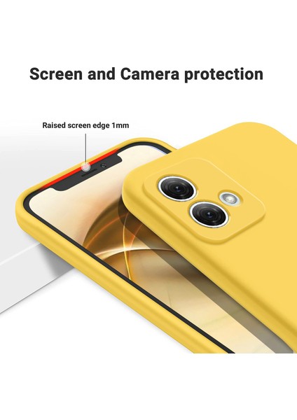 Motorola Moto G84 5g Telefon Kılıfı Çizilmez Telefon Kılıfı Sıvı Silikon Telefon Kabuğu Kayışlı-Sarı (Yurt Dışından) indirimleri