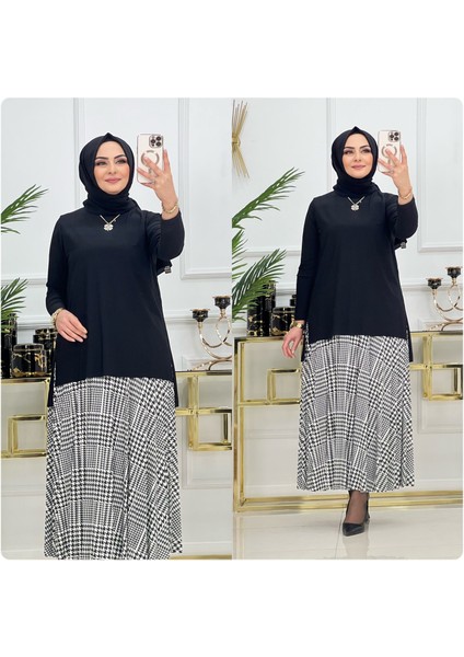 Kaz Ayağı Desenli Etekli Takım fiyatları