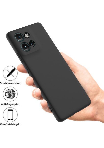 Motorola Edge 50 Neo 5g/moto S50 5g/thinkphone 25 5g Kılıf Sıvı Silikon Çizilmez Telefon Kılıfı El Kayışı Ile-Siyah (Yurt Dışından) fiyatları