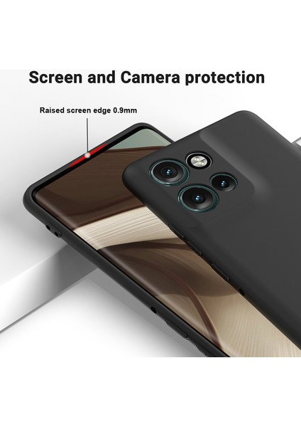 Motorola Edge 50 Neo 5g/moto S50 5g/thinkphone 25 5g Kılıf Sıvı Silikon Çizilmez Telefon Kılıfı El Kayışı Ile-Siyah (Yurt Dışından) modelleri