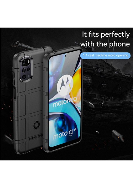 Motorola Moto G22/E32 4G/E32S 4g Için Sağlam Kare Izgara Telefon Kılıfı, Düşmeye Karşı Kalınlaştırılmış Tpu Koruyucu Kılıf-Siyah (Yurt Dışından) fiyatları