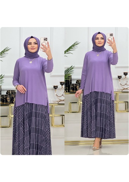 Kaz Ayağı Desenli Etekli Takım fiyatları