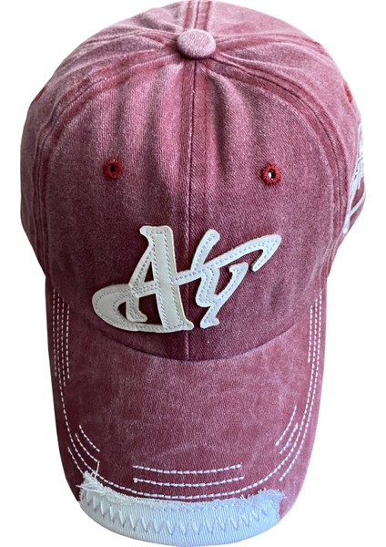 Spor Beyzbol Şapkası Bordo Kot Kumaşı Strapback Cap modelleri