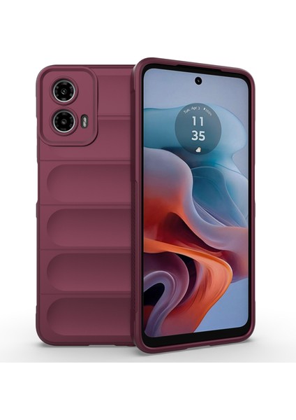 Motorola Moto G45 5G/G34 5g Telefon Kılıfı Tpu Düşme Koruması Sağlam Tasarım Kabuk-Şarap Kırmızısı (Yurt Dışından)