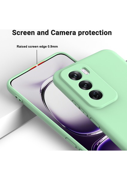 Oppo RENO12 5g (Global) Koruyucu Kılıf Sıvı Silikon Telefon Kılıfı Bilek Kayışı Ile-Yeşil (Yurt Dışından) fırsatları