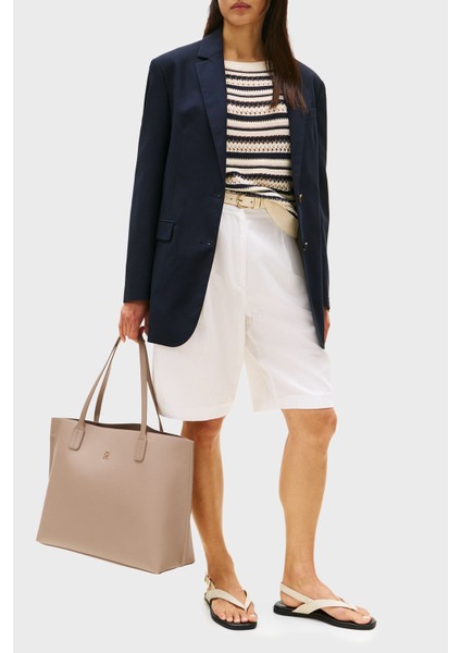 Logolu Çift Tutma Saplı Büyük Çanta Bayan Çanta AW0AW17461 Afe fiyatları