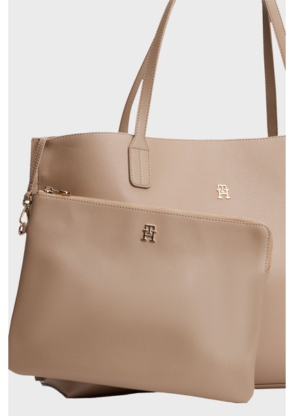 Logolu Çift Tutma Saplı Büyük Çanta Bayan Çanta AW0AW17461 Afe fırsatları