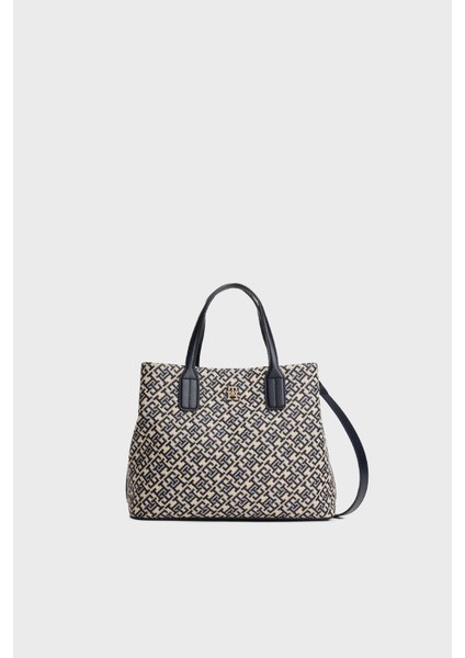 Jakarlı Logo Baskılı Çıkarılabilir Askılı Büyük Çanta Bayan Çanta AW0AW17444 Dw6