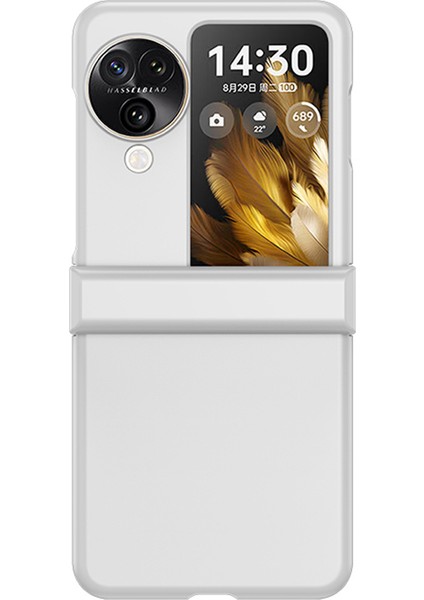 Oppo Find N3 Flip 5g Menteşe Koruma Pc Telefon Kılıfı Cilt Dokunma Çizilmez Kapak-Beyaz (Yurt Dışından)