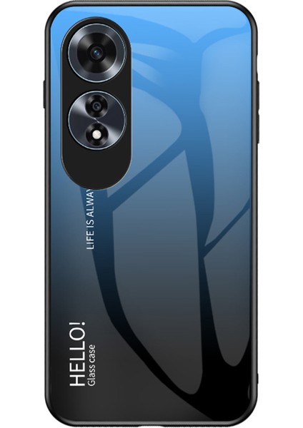 Oppo A60 4g Kılıf Temperli Cam + Pc + Tpu Telefon Kılıfı - Degrade Mavi Siyah (Yurt Dışından)
