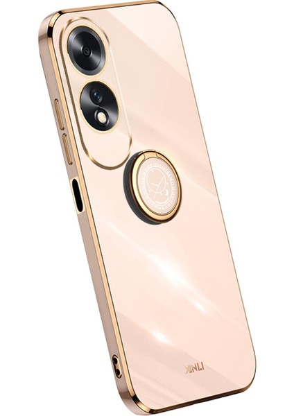 Xınlı Oppo A60 4g Kılıf Kickstand Galvanik Altın Kenar Tpu Telefon Kılıfı-Pembe (Yurt Dışından)