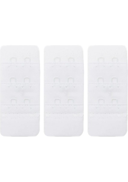 Kadın Sütyen Uzatma Agrafı 2 Kancalı Kopça Beyaz 3'lü Paket