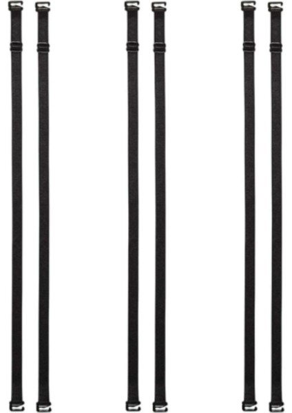 Kadın Siyah Sütyen Askısı 3'lü Paket Ayarlanabilir Kaymaz