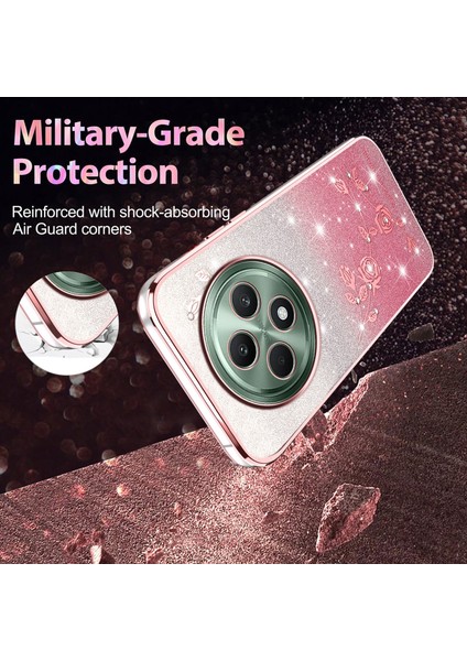 Kadem Oppo RENO12 F 5g Kılıf Çiçek Tpu Esnek Degrade Telefon Kılıfı-Gül Altını (Yurt Dışından) fırsatları