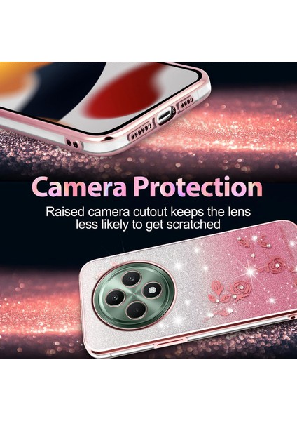 Kadem Oppo RENO12 F 5g Kılıf Çiçek Tpu Esnek Degrade Telefon Kılıfı-Gül Altını (Yurt Dışından) indirimleri