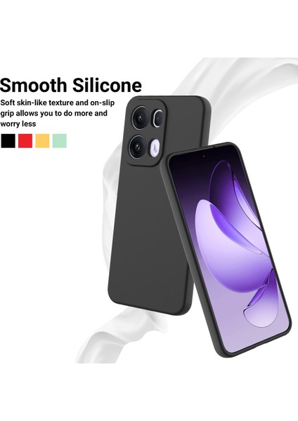 Oppo RENO13 Pro 5g Sıvı Silikon Kılıf Telefon Arka Kapağı El Kayışı Ile-Siyah (Yurt Dışından) modelleri
