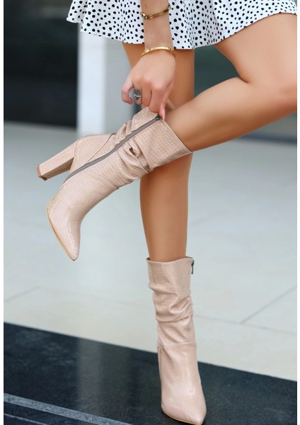 Erita Ten Rugan Desenli Topuklu Çizme indirimleri