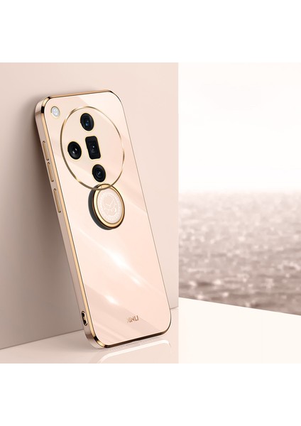 Xınlı Oppo Find X7 5g Telefon Kılıfı Galvanik Tpu Kapak Halkalı Ayaklı-Pembe (Yurt Dışından) indirimleri