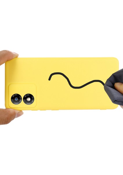 Motorola Moto E13 4g Anti-Toz Telefon Kılıfı Sıvı Silikon Yumuşak Astar Telefon Kılıfı Kılıfı Kayışlı-Sarı (Yurt Dışından) indirimleri