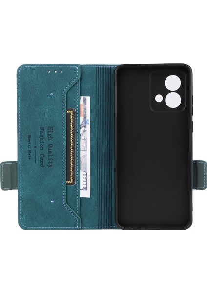 Motorola Moto G84 5g Kılıf Cüzdan Donanım Dekor Telefon Deri Kılıf-Mavi (Yurt Dışından) indirimleri