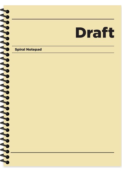 Kareli Sert Kapak Spiralli Draft Defter Sarı 17X24