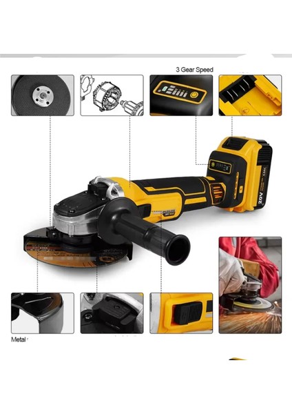 Çift Akülü 24V Lityum Pilli Akülü Şarjlı Spral Taşlama 2x5 Ah Akü X-Lion indirimleri