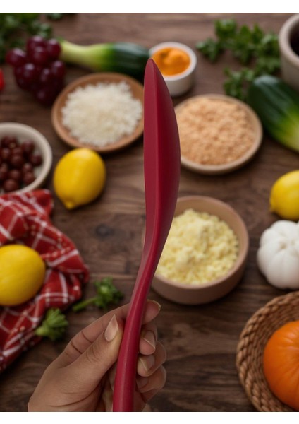 Isıya Dayanıklı Silikon Kevgir Kepçe Spatula Kaşık Seti (30-28-22-20 Cm) 7 Parça modelleri