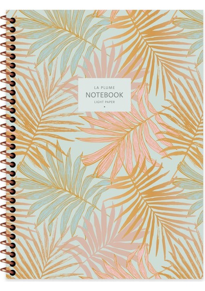 16.5X22.5 Defter La Plume Leaves - Turuncu-Çizgisiz